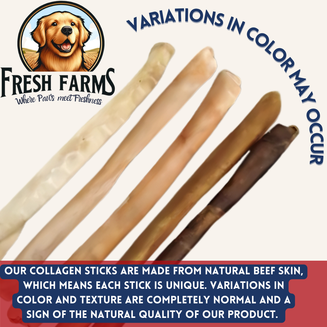 Natural Collagen Sticks for Dogs (25 Pack 6" Inches) – Long-Lasting Alternative to Bully Sticks, Rawhide-Free Collagen Chews with Chondroitin & Glucosamine for Joint Support & Dental Health